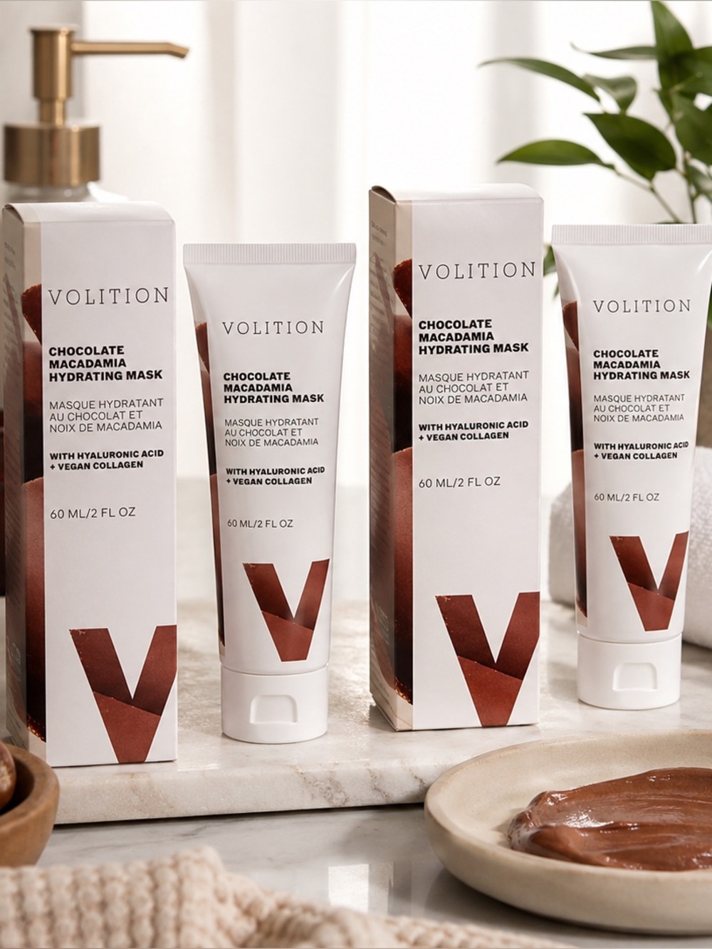 VOLITION Chocolate Macadamia Hydrating Mask 60 mL / 2 fl oz - BNIB (Set of 2)